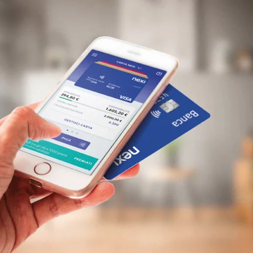 Application Nexi de suivi des paiements, avec carte bancaire professionnelle